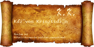 Köves Krisztián névjegykártya